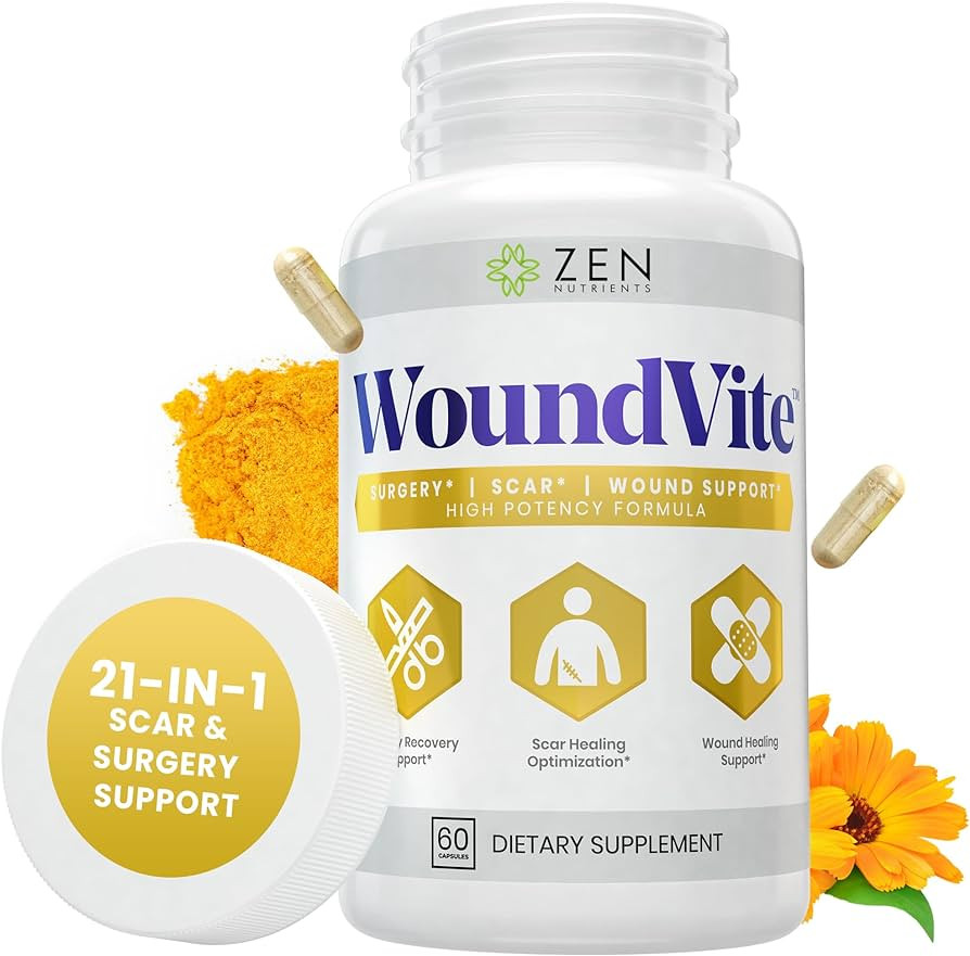 Zen Nutrients WoundVite - Soporte para antes y poscirugía, cuidado de cicatrices y heridas, trat... | Amazon (US)