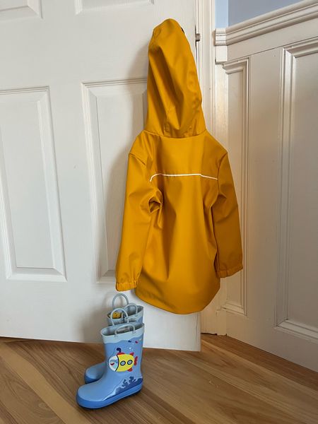 Cute toddler boy yellow rain jacket and rain boots! Perfect for rainy spring days ☔️ 

#LTKstyletip #LTKkids #LTKSeasonal