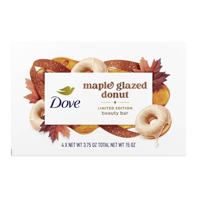 Dove Beauty Limited Edition Fall Holiday Treat Bar Soaps - Maple Glazed Donut - 15oz/4pk | Target