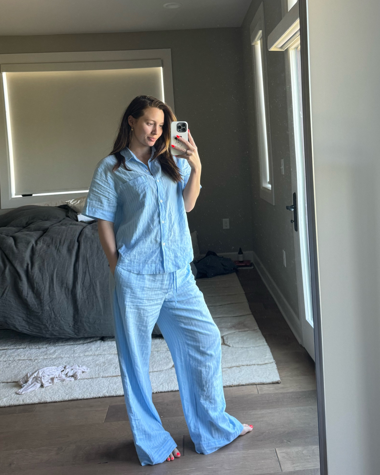 wearing medium in these target pajamas i’m loving! they’re super thin and breathable 🫡

#LTKfindsunder50 #LTKSeasonal #LTKbaby