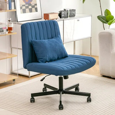 Modern Linen Blue Criss Cross Office Chair - Product Details | Wayfair North America
