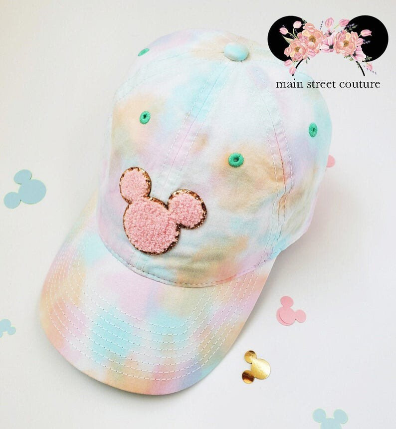 Pastel Tie Dye Womens Baseball Cap Chenille Mickey Glitter | Etsy | Etsy (US)