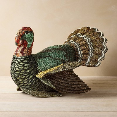 16"x15" Beaded Turkey Novelty Plush Pillow - John Derian for Target | Target