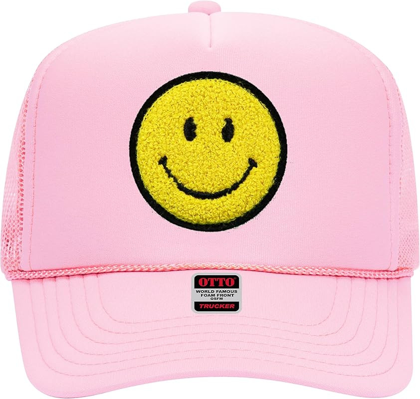 Original Smiley Patch Trucker Hat - The Trendy & Cute Trucker Hat with Chenille Patch for Women a... | Amazon (US)
