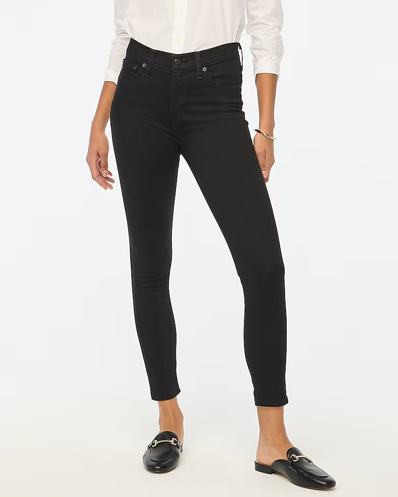 9" mid-rise black skinny jean in signature stretch | J.Crew Factory