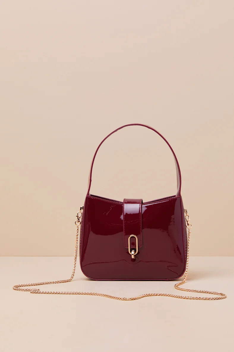 Distinct Perfection Burgundy Patent Handbag | Lulus