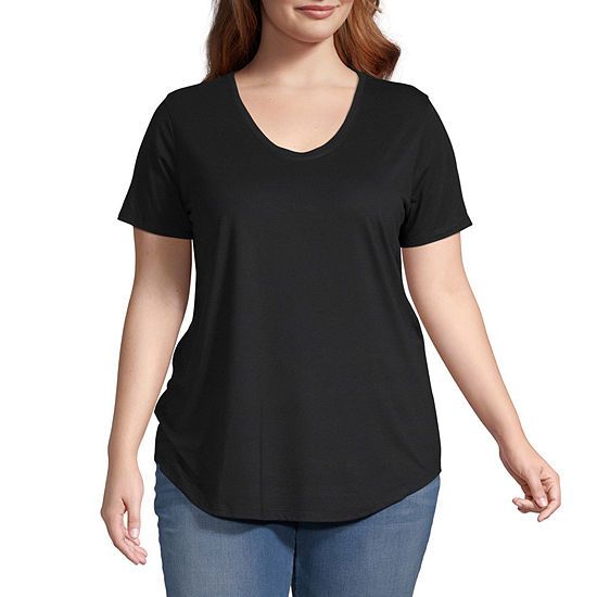 a.n.a Womens Plus Scoop Neck Short Sleeve T-Shirt | JCPenney