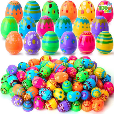 Joyfy  100 Pcs Printed Easter Eggs for Easter Hunt, Basket Stuffers Fillers, for Kids' Classroom Prize Supplies Exchange Gift 2.3" | Target