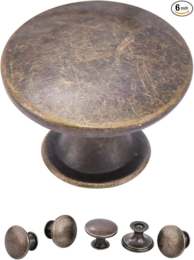 RJDJ 6 Pack Kitchen Cabinet Knobs Dresser Knobs Drawer Knobs Handles, Round Drawer Pulls with Scr... | Amazon (US)
