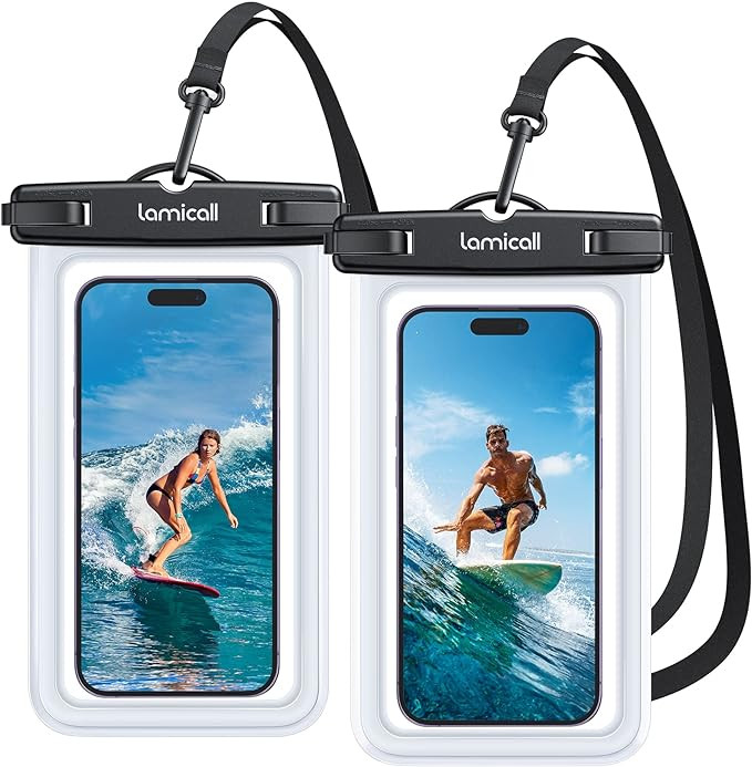 Lamicall Waterproof Phone Pouch Case - [2 Pack][Easy Lock & Heavy Duty] IPX8 Water Proof Cell Pho... | Amazon (US)