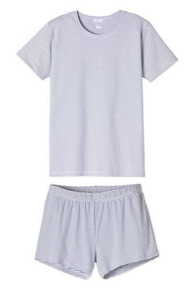 Pima Weekend Shorts Set in Classic Navy | LAKE Pajamas