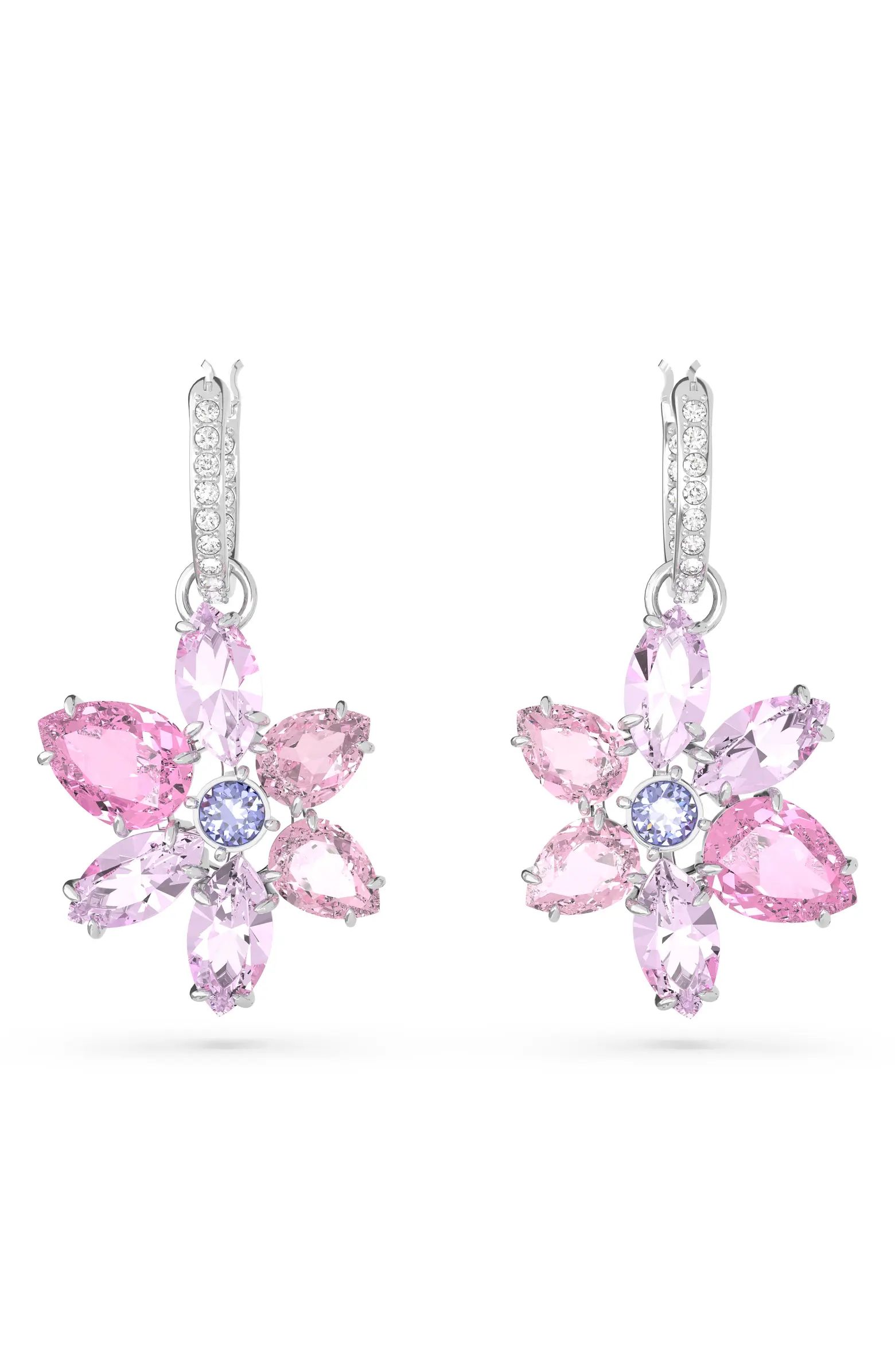 Gema Floral Drop Huggie Hoop Earrings | Nordstrom