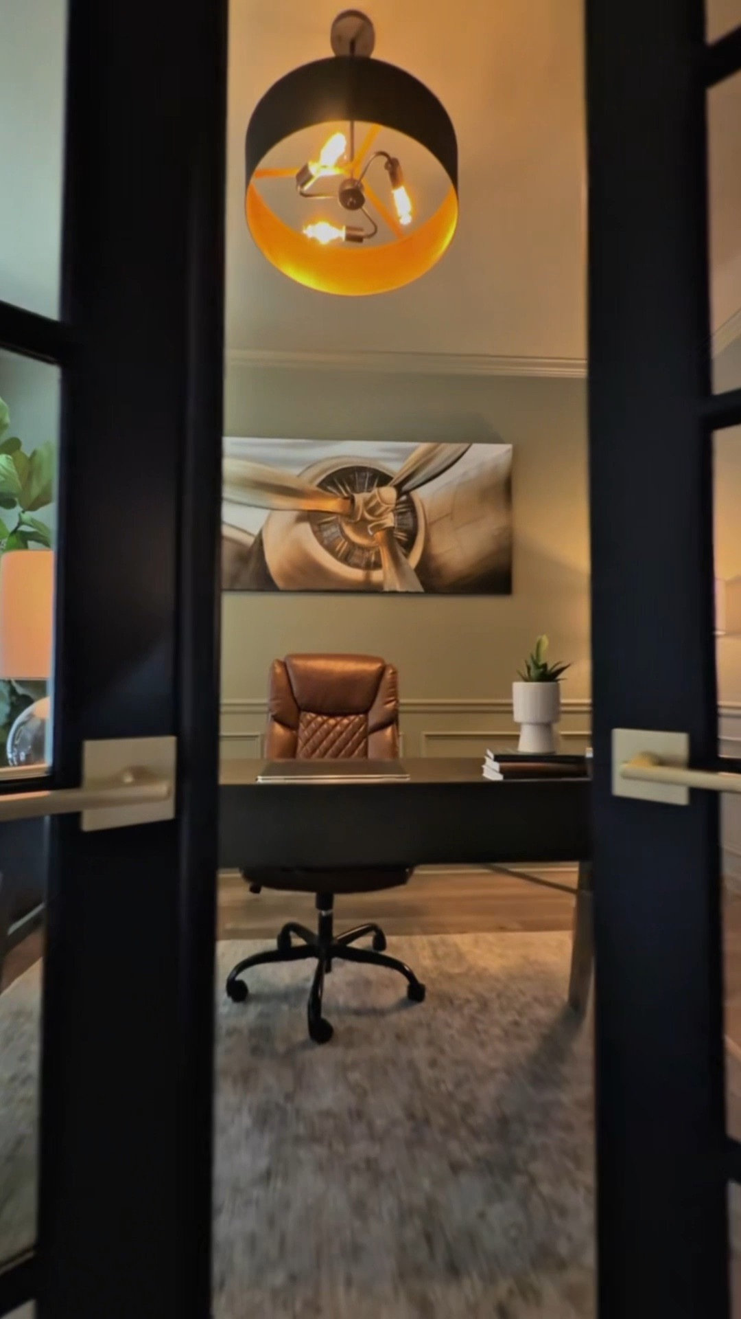 Moody, modern, and made for productivity ✨ This home office has all the cozy vibes with rich greens, warm wood, and gold accents—plus DIY French doors for a little peace and quiet! And the best part? It was all done on a budget! #LTKHome #HomeOfficeGoals #BudgetFriendlyDecor

#LTKFamily #LTKHome #LTKStyleTip