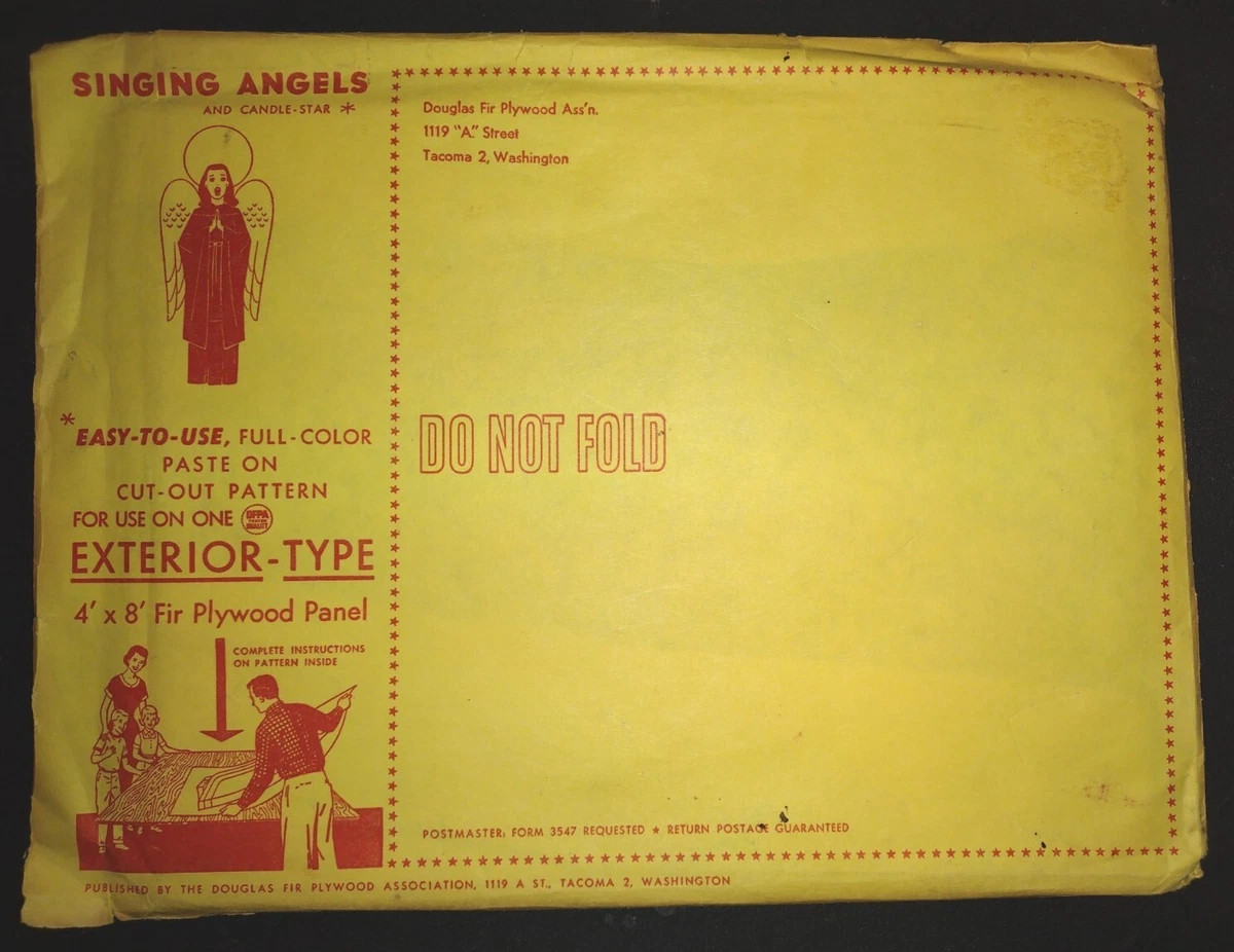 1950s Douglas Fir SINGING ANGELS and CANDLE-STAR Cut-Out Pattern for Plywood NEW  | eBay | eBay US