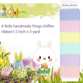 6 Rolls Handmade Fringe Chiffon Silk Ribbon 1.5" x 3 Yd Colorful Ribbon for Wedding Invitations, ... | Amazon (US)