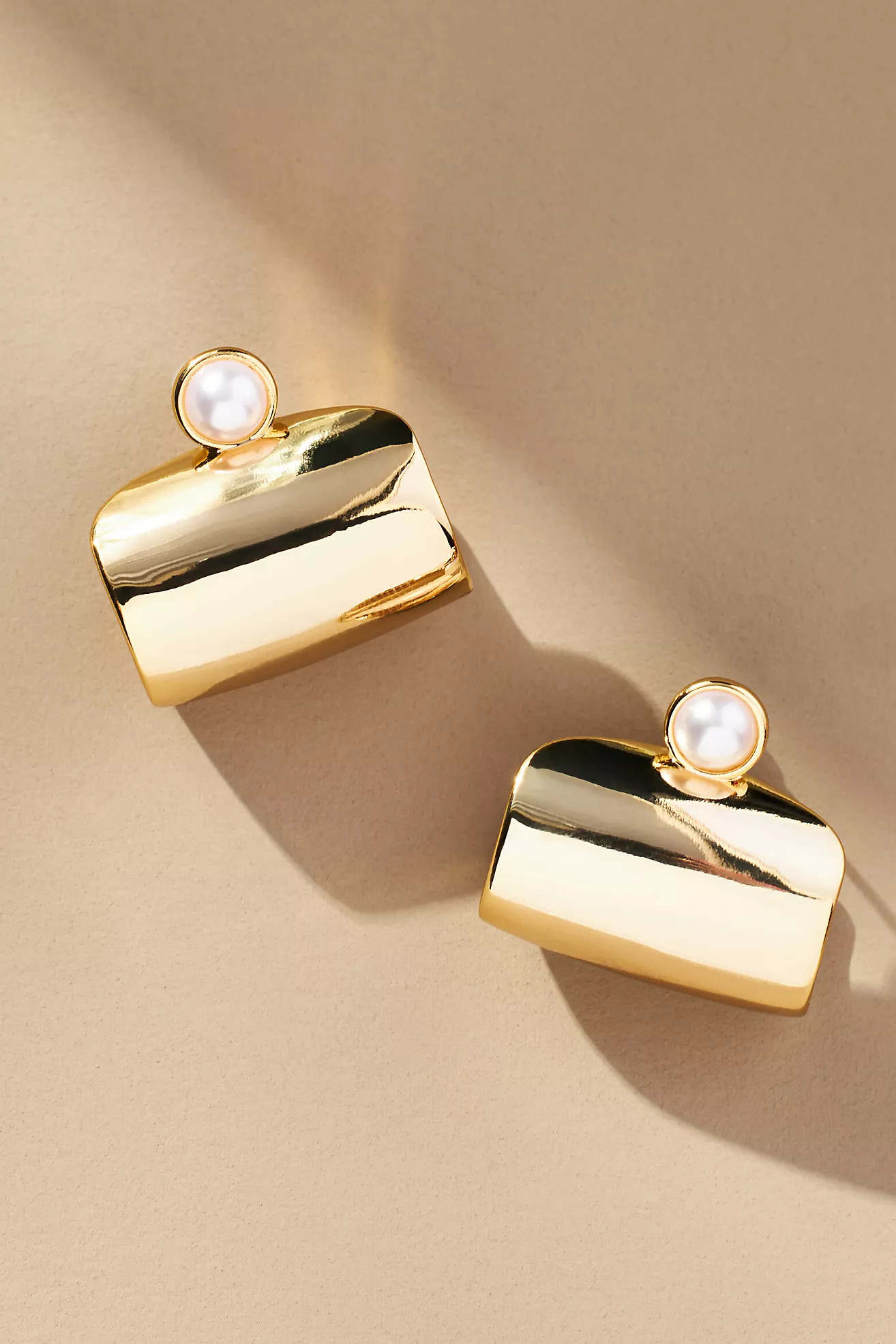 Gem-Topped Curved Drop Earrings | Anthropologie (US)