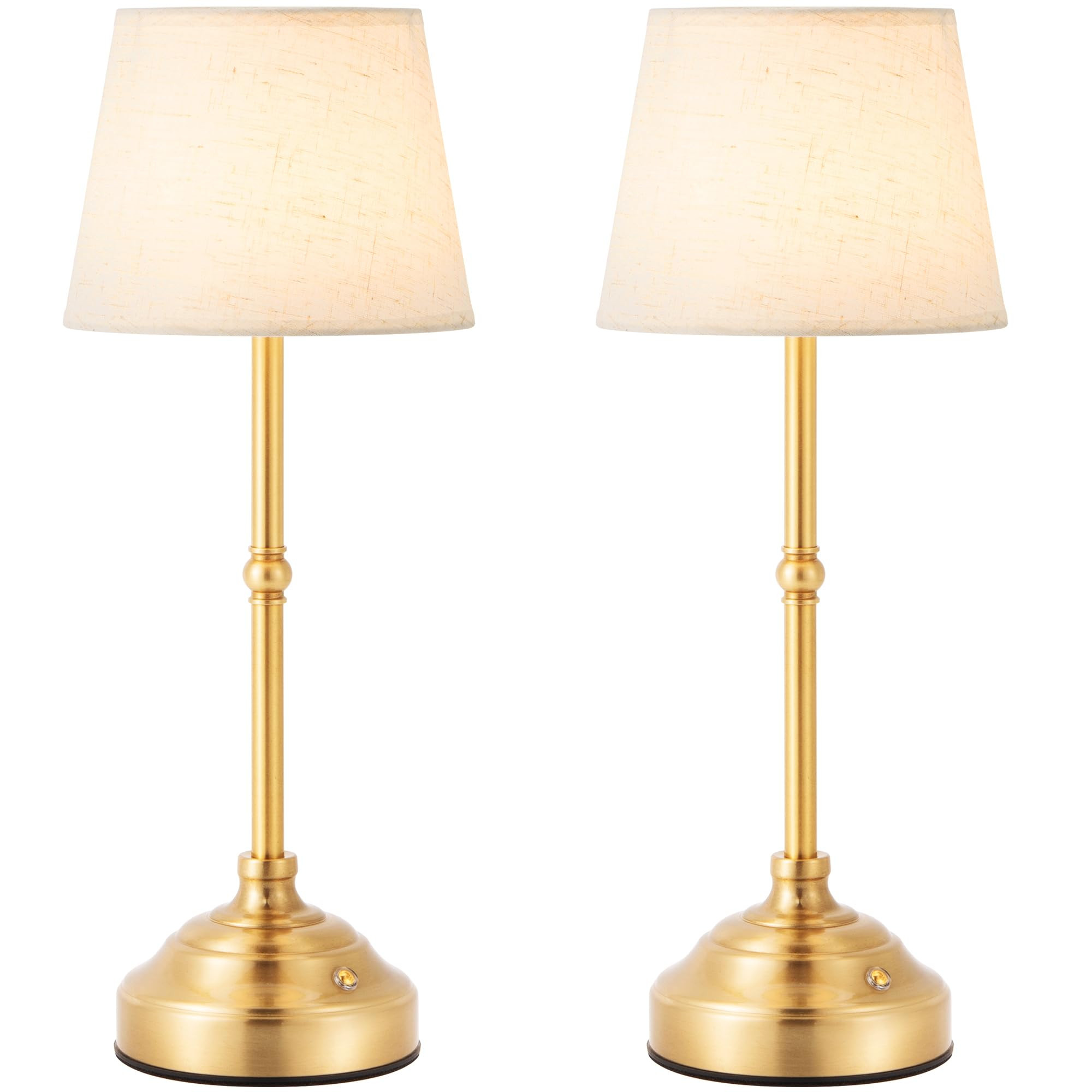 2 Pack Cordless Table Lamp, Rechargeable Desk Lamp with Fabric Shade, Battery Operated Lamp 3 Col... | Amazon (US)