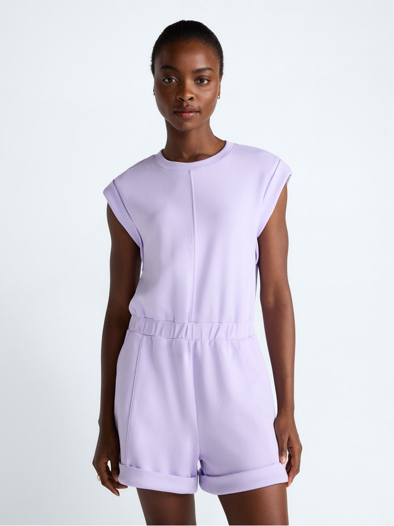 Scoop Women's and Women's Plus Scubaknit Crewneck Romper, Sizes XS-4X | Walmart (US)