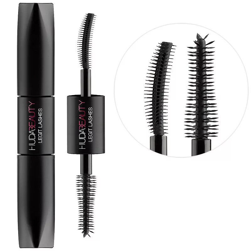 HUDA BEAUTY Mini LEGIT LASHES Double-Ended Volumizing and Lengthening Mascara, Size: 2 X .11 Oz, Very Vanta Extreme Bla | Kohl's