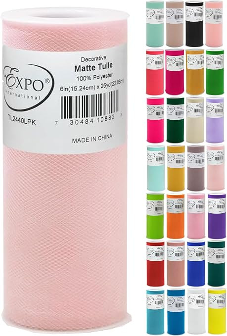 Expo International Decorative Matte Tulle, Lightweight Polyester Tulle Fabric for Tutus, Costumes... | Amazon (US)