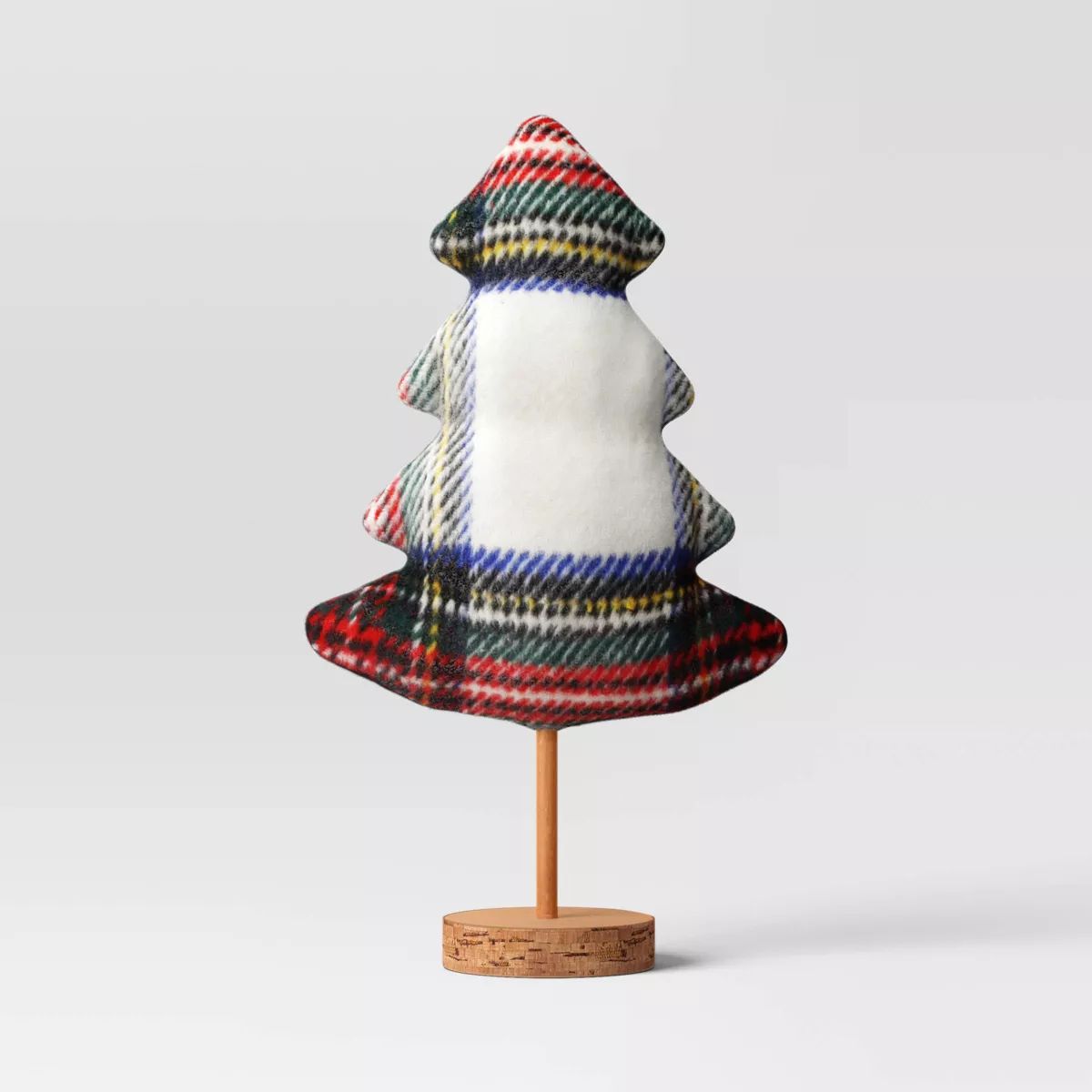 12" Plaid Fabric Christmas Tree with Wood Base Figurine - Wondershop™ | Target