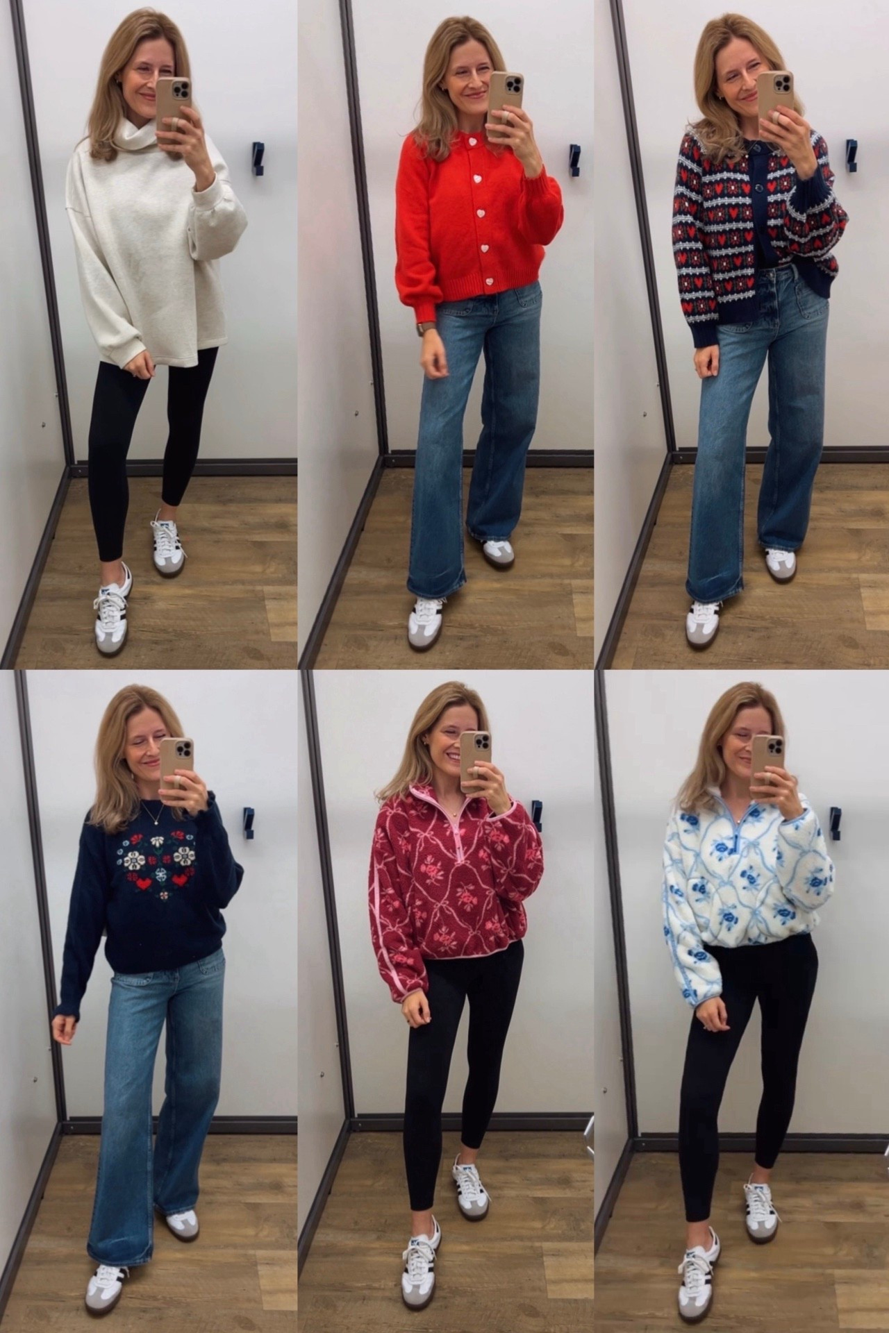 Old navy try-on! These fit true to size but I did grab whatever they had in my store and ended up in a large in the tunic and cardigan and pink fleece, medium in the red cardigan and navy sweater and small in the blue/white fleece. #oldnavy

#LTKOver40