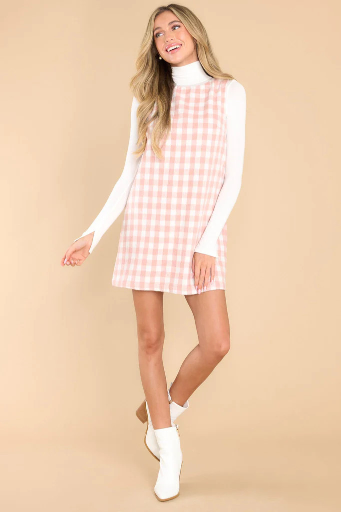 Choosing Joy Light Pink Plaid Dress | Red Dress 
