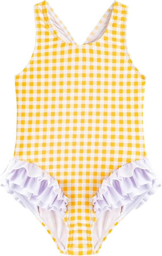 LIZENS Girls One Piece Swimsuit Kids Cute Swimwear Ruffle Swim Suits | Amazon (US)