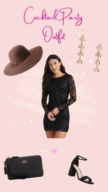 Cocktail party outfit | party outfit | sequin dress | party look | black dress | cocktail dress | cocktail party attire 

#LTKCyberweek #LTKHoliday #LTKSeasonal