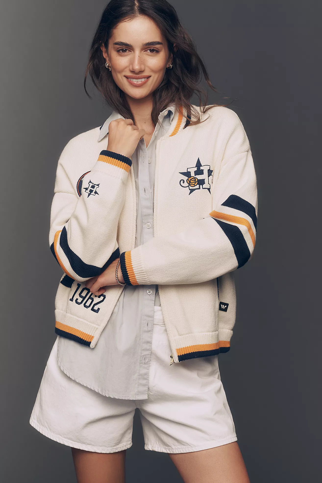 The Wild Collective Jacquard Varsity Bomber Jacket | Anthropologie (US)