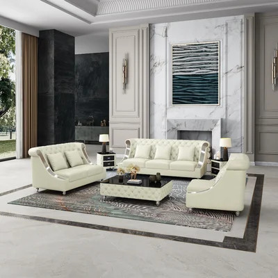 Mayfair 3 Piece Leather Living Room Set | Wayfair North America