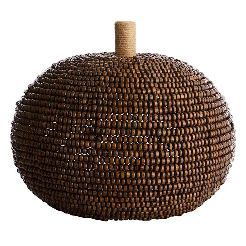 Brown Beaded Pumpkin, 9.5" | At Home