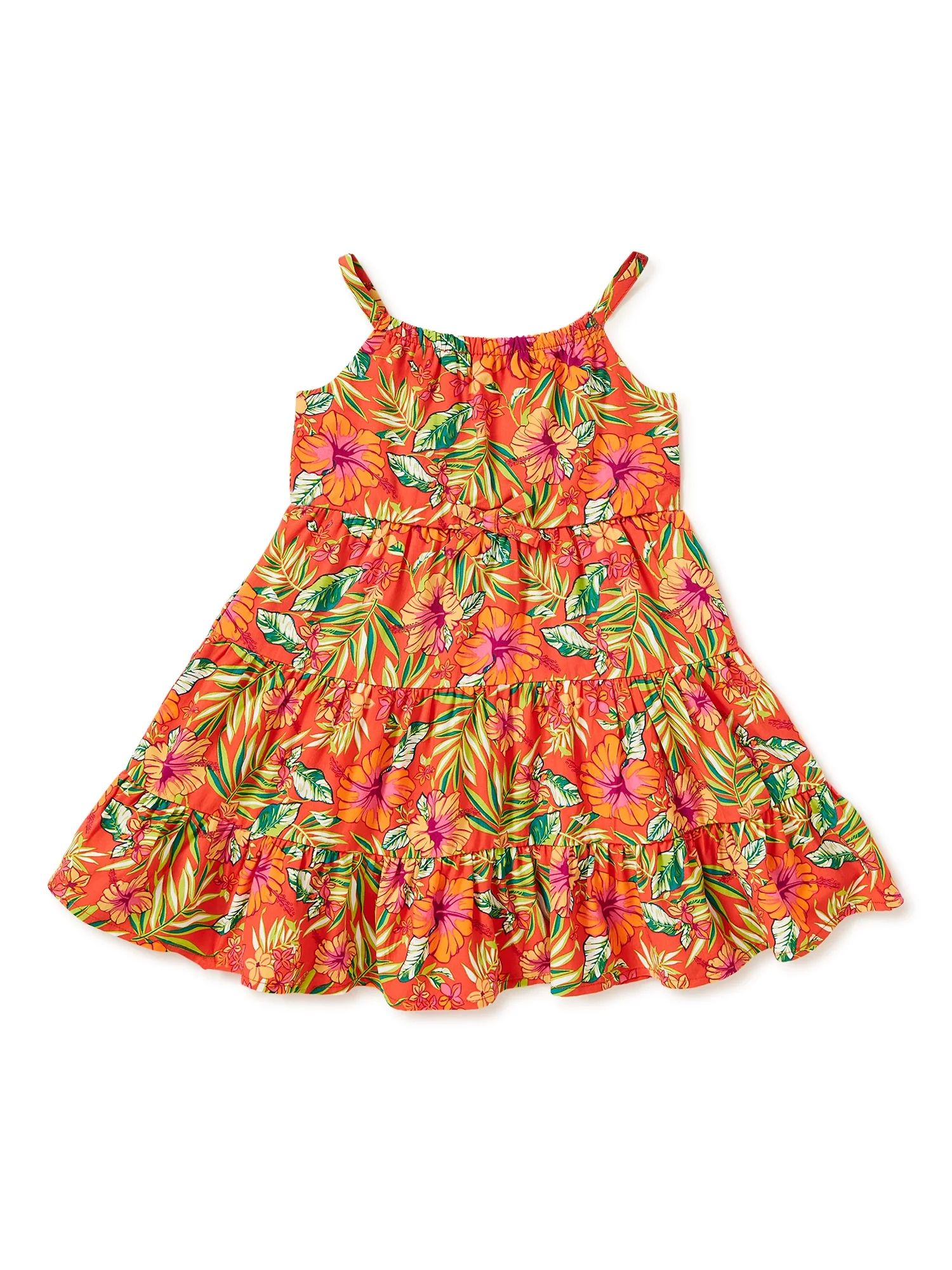 Wonder Nation Baby & Toddler Girls Tiered Dress, Sizes 12M-5T | Walmart (US)