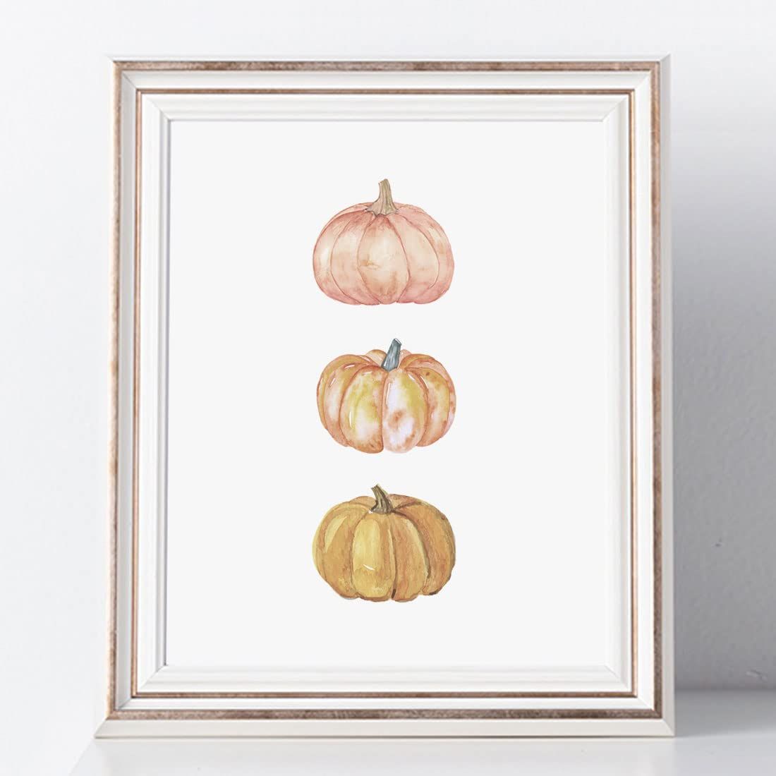 Pumpkin Print, Fall Wall Art, Thanksgiving Wall Decor, Watercolor Pumpkin Print, Farmhouse Fall D... | Amazon (US)