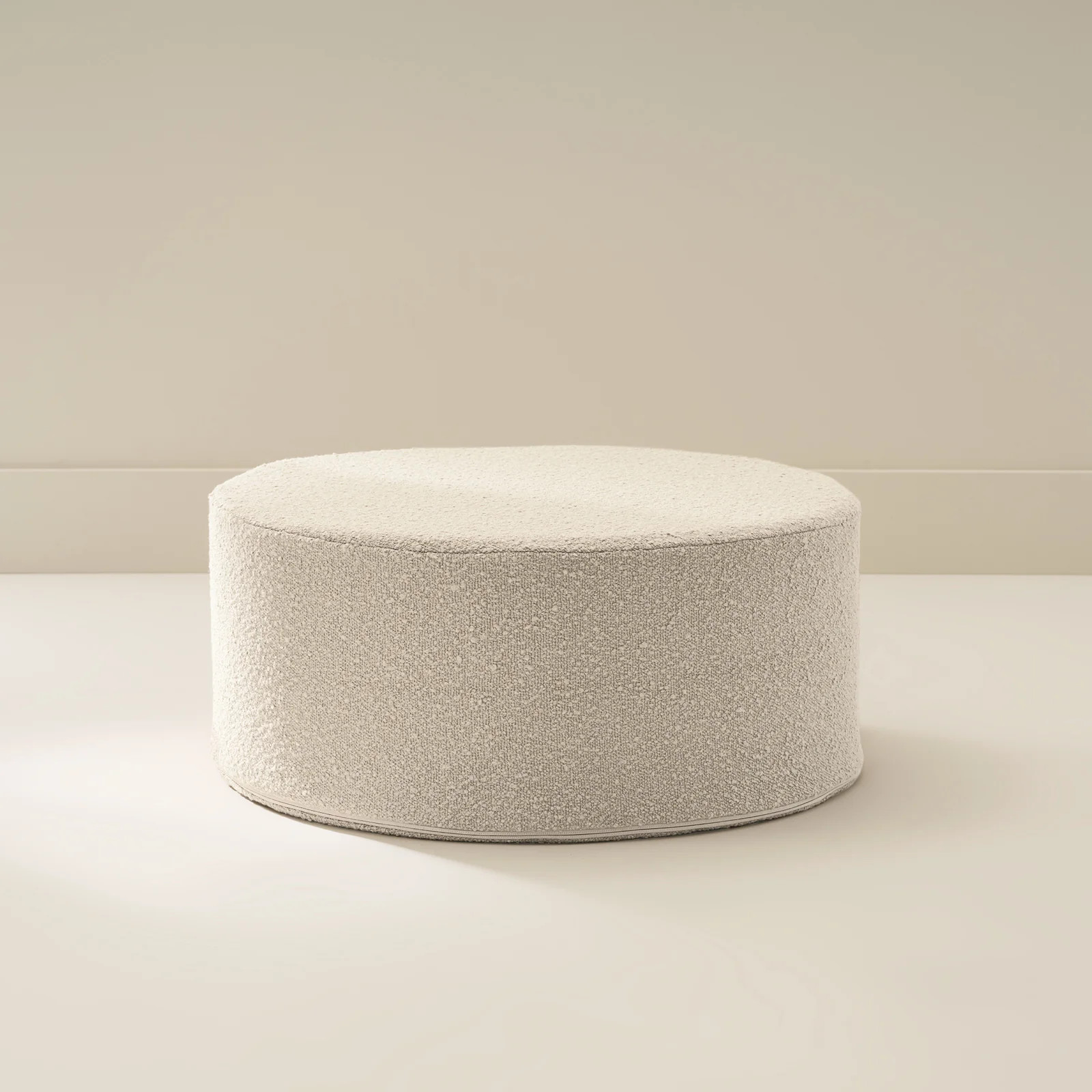 Ivory White Plush Ottoman | Boucle | House of Noa | House of Noa