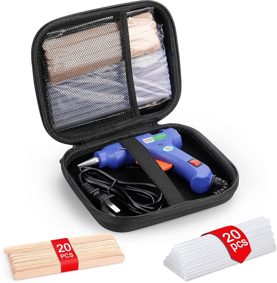 Glue gun and sticks set, Hot Melt Glue Gun Mini for Crafts with 20 Pcs Glue Sticks and 20 Wood Cr... | Amazon (US)