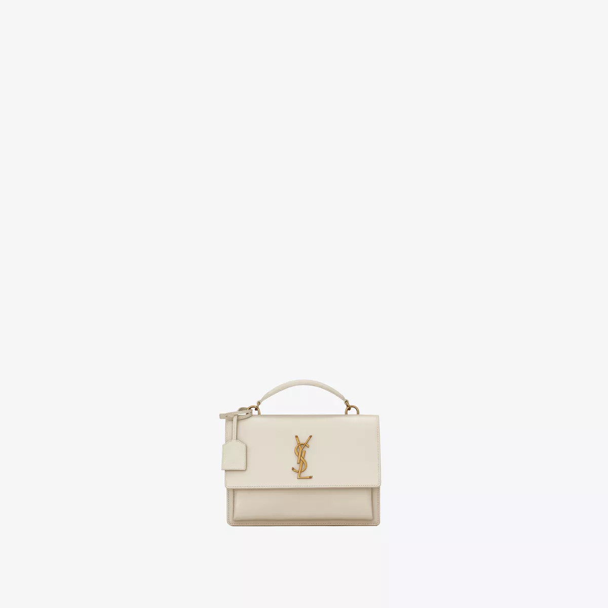 Sunset Top Handle In Smooth Leather White One Size | Saint Laurent Inc. (Global)