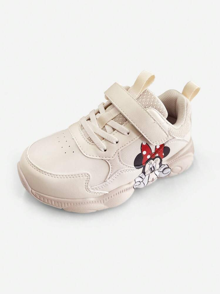 Balabala Young Girls Fashionable Clunky Sneaker Spring And Autumn Disney Cute Minnie Mouse Print Kids Jogging Shoes | SHEIN