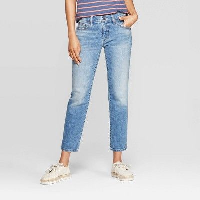 Women's Mid-Rise Cropped Girlfriend Jeans - Universal Thread™ Light Wash | Target
