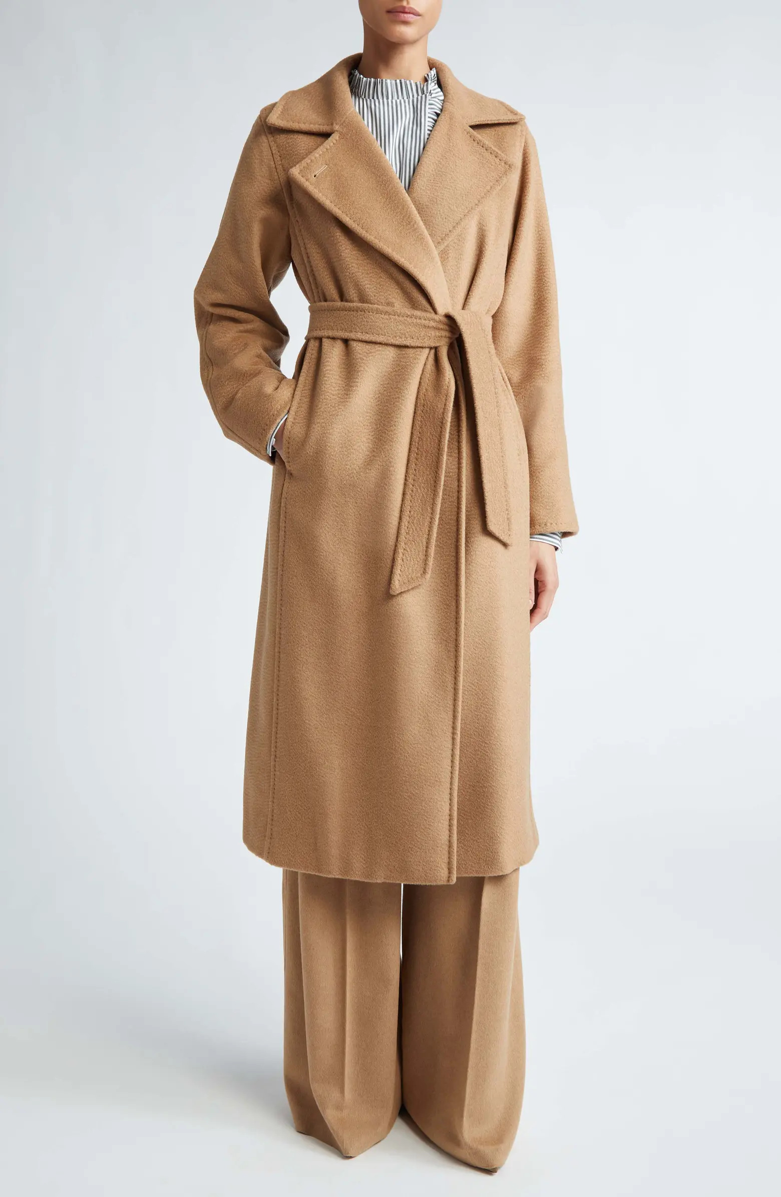 Manuela Camel Hair Wrap Coat | Nordstrom