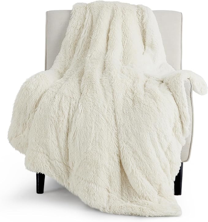 Bedsure Soft Cream Throw Blanket for Couch, Fluffy Fuzzy Blankets & Throws for Bed, Sofa, Cozy Pl... | Amazon (US)