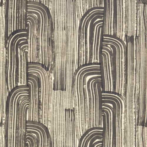 Lee Jofa Crescent Paper Ebony/Cream Wallpaper | DecoratorsBest