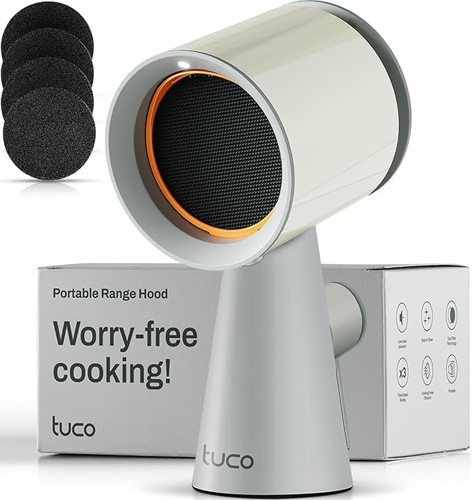 TUCO Portable Range Hood, Desktop Kitchen Exhaust Fan with 3 Speeds, Triple Filter Polymer, Alumi... | Amazon (US)