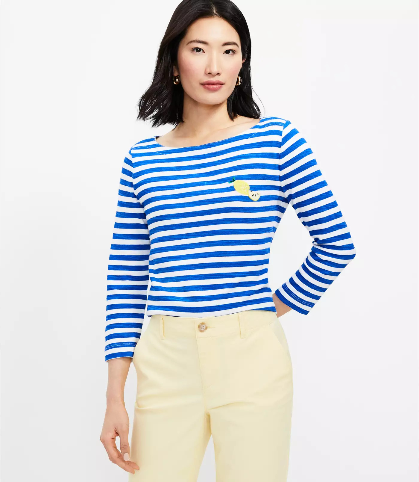 Lemon Stripe Harbor Tee | LOFT | LOFT