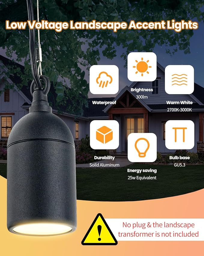 Cheopha Outdoor Pendant Hanging Lights,12V Low Voltage Landscape Lighting, Replaceable MR16 LED B... | Amazon (US)