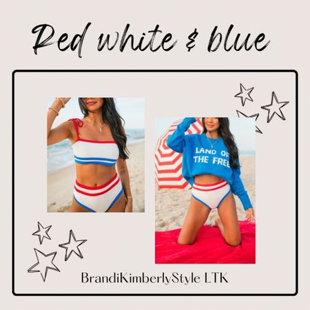 Memorial day weekend is this week! Get your red white and blue to pay tribute to the fallen & you can still style for the upcoming 4th of July events. Here is a cute sweatshirt and bikini 🇺🇸 all from Pink Lily! The swimsuit is selling fast! 
Summer looks, summer outfit, summer style, BrandiKimberlyStyle

#LTKSeasonal #LTKStyleTip
