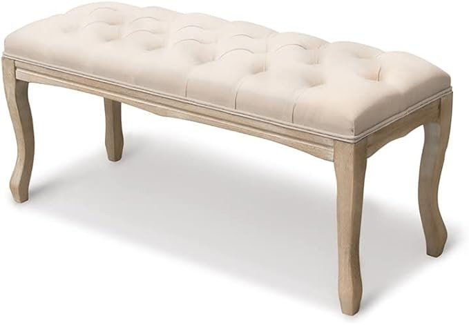 Crestlive Products Upholstered Tufted Bench, Wood Bed Ottoman Middle Century Modern Rectangular F... | Amazon (US)
