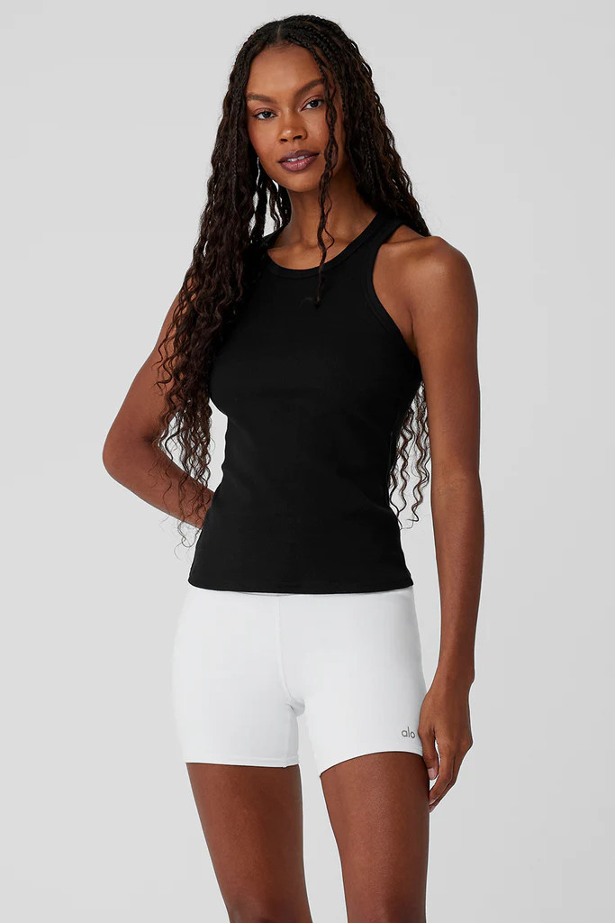 Ribbed Devoted Tank - Black | Alo Yoga (US)