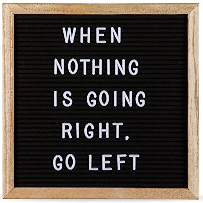 Felt Letter Board by Momentum Home | 12 Inch x 12 Inch Wood Frame with 150 Letter Board Letters | Bl | Amazon (US)