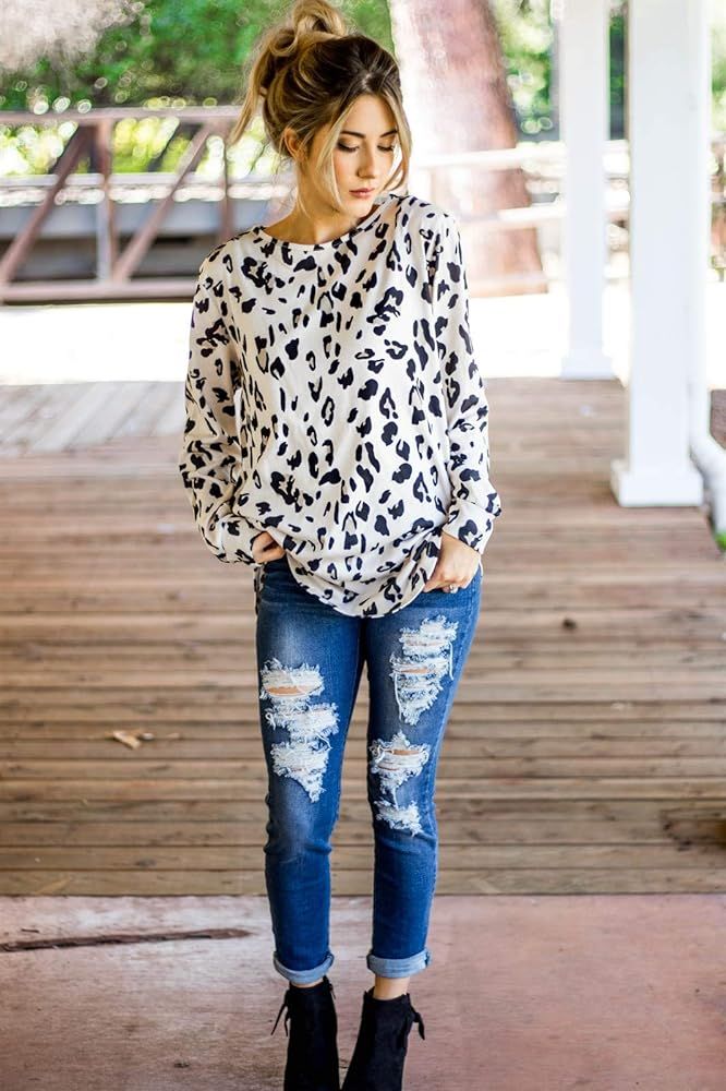 Leopard Loose Sweater | Amazon (US)
